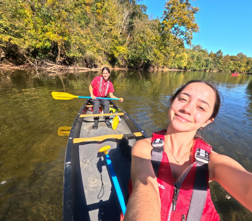 women canoeing